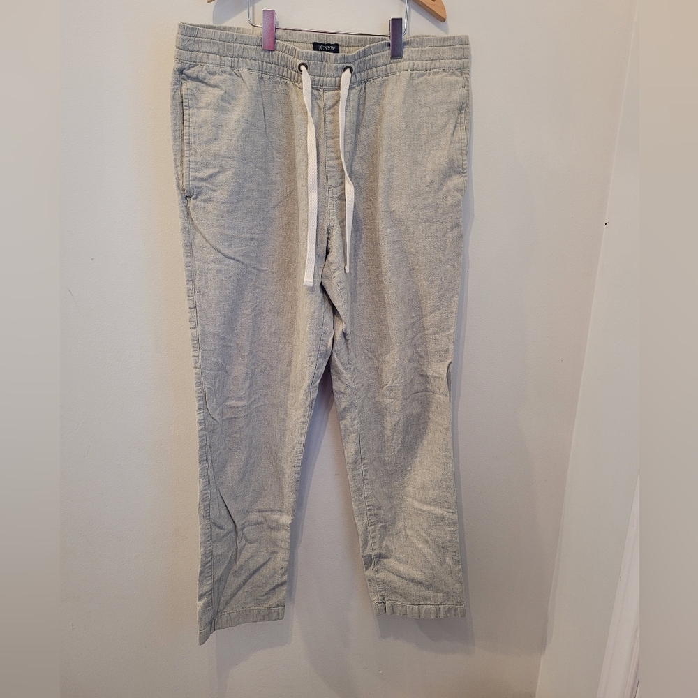 J.Crew The Driggs Linen Blend Chino, W32 L30, Beige With Green Hue